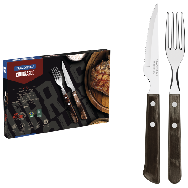 Набір приборів для гриля Tramontina Barbecue Polywood, 12 предметів (6584534)