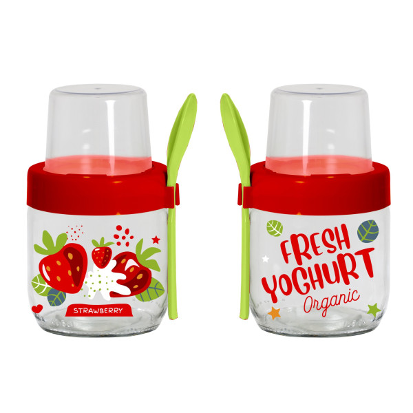 Банку з ложкою і контейнером Herevin Fruit-Yoghurt, 425 мл (6651282)