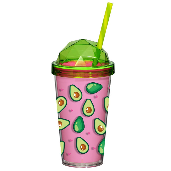 Склянка з трубочкою Herevin Avocado 0.54 л (161349-001) (6917946)