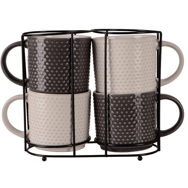 Набір чашок на підставці Limited Edition Point, 4х400 мл (7123376)